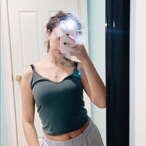 velvet green tank top